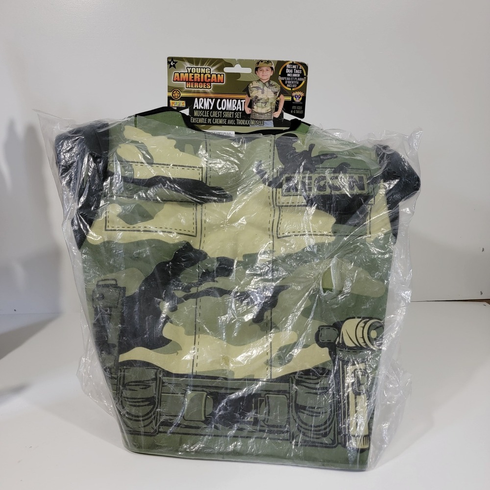 Imagine by Rubies Young American Heroes Army Combat Muscle Shirt Set Kids 4-6
